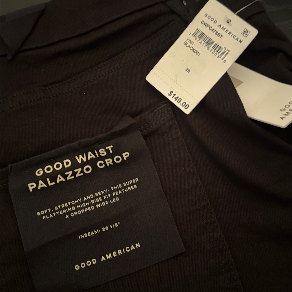 NWT GOOD AMERICAN GOOD WAIST CROPPED PALAZZO NEVER FADE JEANS SIZE 12 & Size 20 - Picture 10 of 10